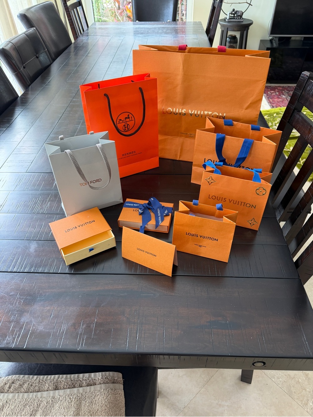 Louis Vuitton Orange and Blue Gift Bag & Box Collection